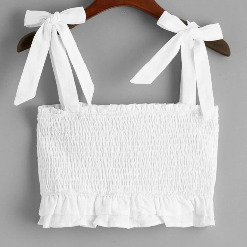 white crop top